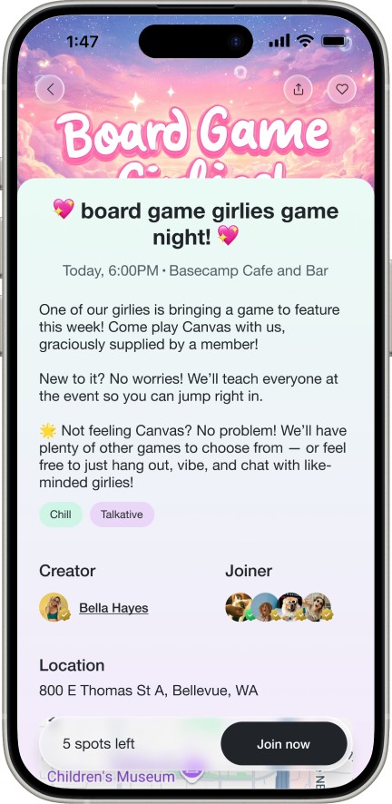 Full activity detail page